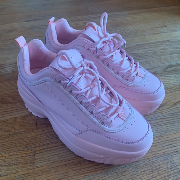 PINK PLATFORM SNEAKERS - Picture 1 of 5